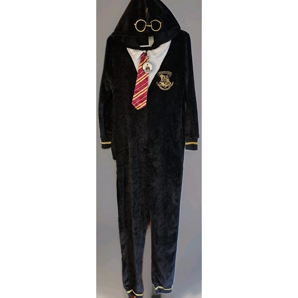 Harry Potter Hooded‎ Fleece Pajama Costume  Adult M Hogwarts